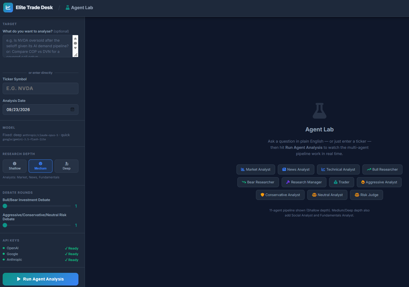 Elite screenshot showing Agent Lab